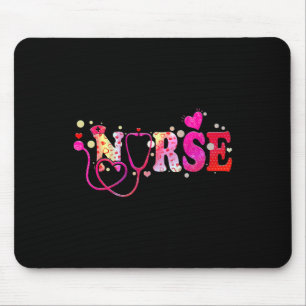 Nurse Valentines Day Valentine Scrub Top Women Scr Mouse Pad