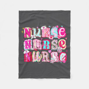 Nurse Valentines Stethoscope Valentine Nursing Gir Fleece Blanket