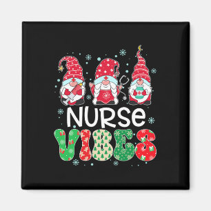 Nurse Vibes Gnome Xmas Stethoscope Three Gnomes Ch Magnet