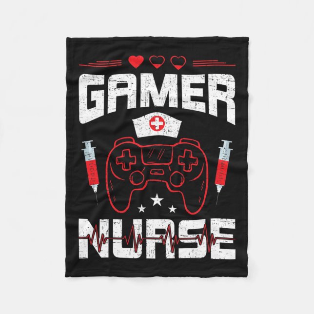 Nurse Video Gamer Gaming 1  Fleece Blanket (Front)