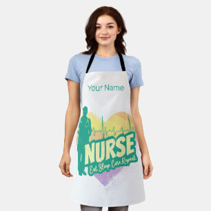 Nurse Vintage Design with Heartbeat Motif Apron