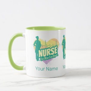 Nurse Vintage Design with Heartbeat Motif Mug