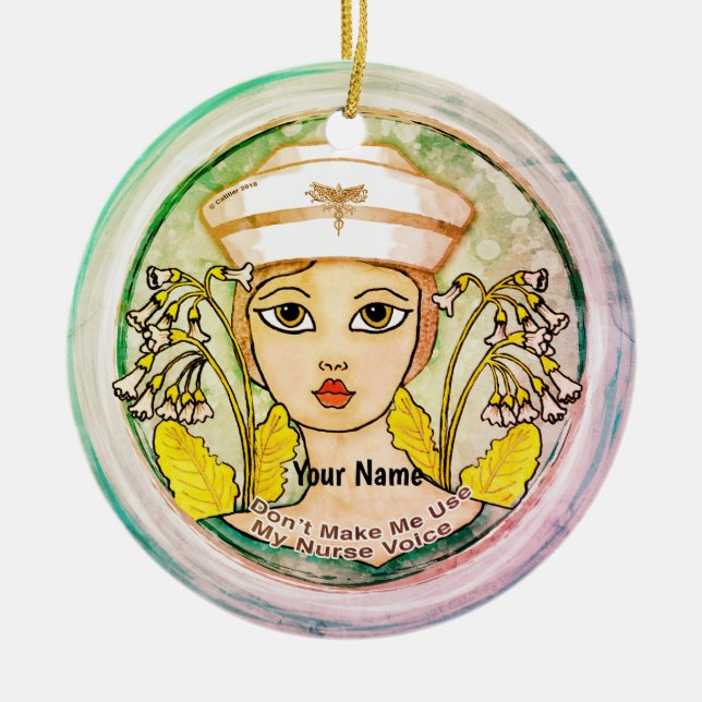 Nurse voice ceramic tree decoration (Front)