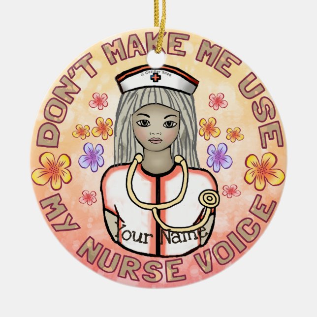 Nurse Voice Ceramic Tree Decoration (Front)