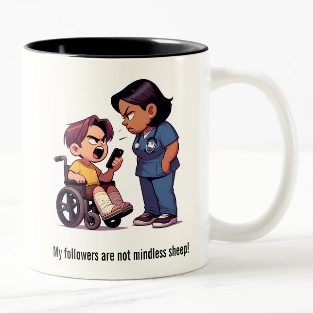 Nurse vs Spoiled Brat Showdown Two-Tone Coffee Mug (Creator Uploaded)