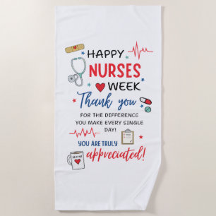 Nurse Week Sign Printable Appreciation Nurse Thank Beach Towel