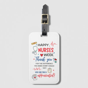 Nurse Week Sign Printable Appreciation Nurse Thank Luggage Tag