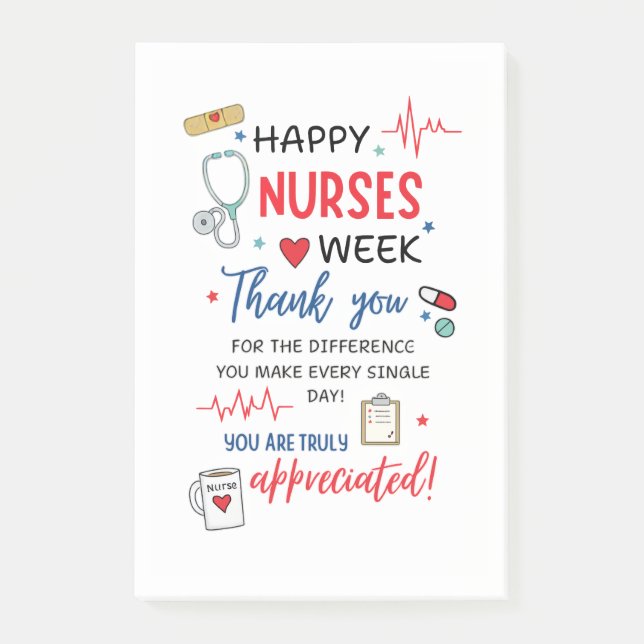 Nurse Week Sign Printable Appreciation Nurse Thank Post-it Notes (Front)