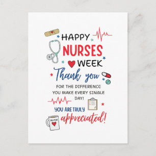 Nurse Week Sign Printable Appreciation Nurse Thank Postcard