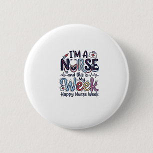 Nurse Week Vintage Typography Shirt Design_1 6 Cm Round Badge