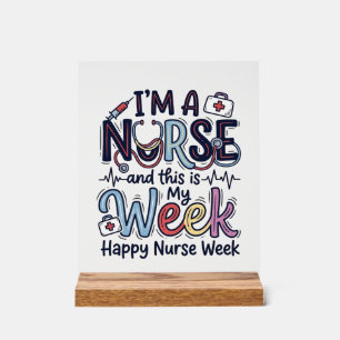 Nurse Week Vintage Typography Shirt Design_1 Acrylic Sign