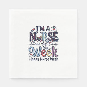 Nurse Week Vintage Typography Shirt Design_1 Napkin