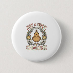 Nurse Who Loves Chickens Vintage Shirt Design_1 6 Cm Round Badge