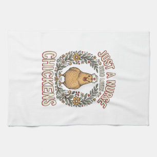 Nurse Who Loves Chickens Vintage Shirt Design_1 Tea Towel