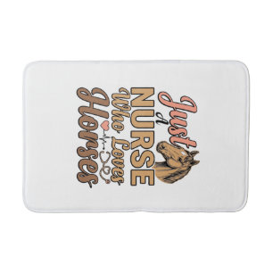 Nurse Who Loves Horses Vintage Engraving Shirt Des Bath Mat
