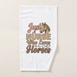 Nurse Who Loves Horses Vintage Engraving Shirt Des Hand Towel
