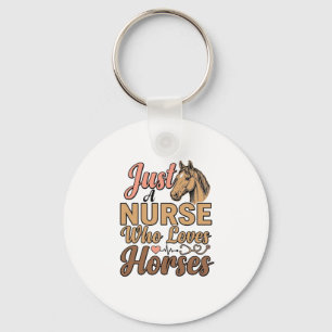 Nurse Who Loves Horses Vintage Engraving Shirt Des Key Ring