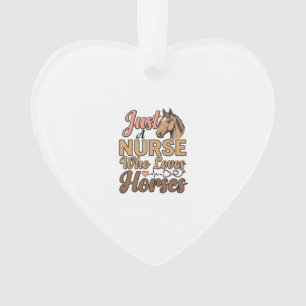 Nurse Who Loves Horses Vintage Engraving Shirt Des Ornament
