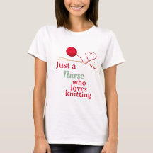 Nurse Who Loves Knitting Red Yarn Heart