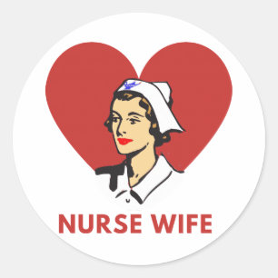 Nurse wife classic round sticker