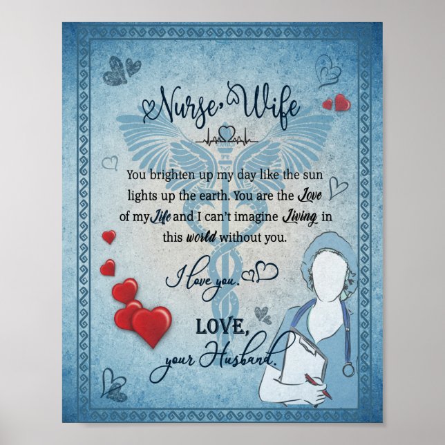 Nurse Wife Gift | Letter To Wife From Husband Poster (Front)