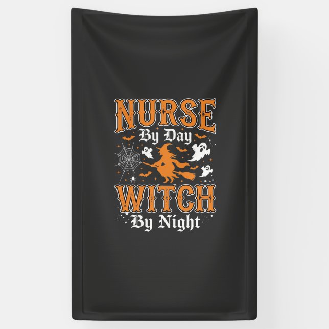 Nurse Witch Halloween Design (2) Banner (Vertical)