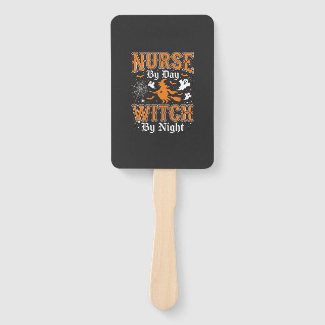Nurse Witch Halloween Design (2) Hand Fan (Front)
