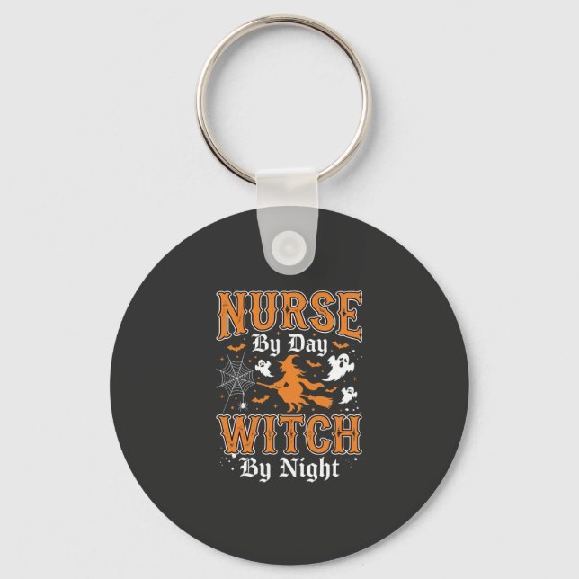 Nurse Witch Halloween Design (2) Key Ring (Front)