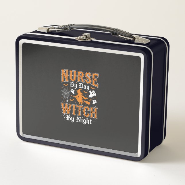 Nurse Witch Halloween Design (2) Metal Lunch Box (Front)