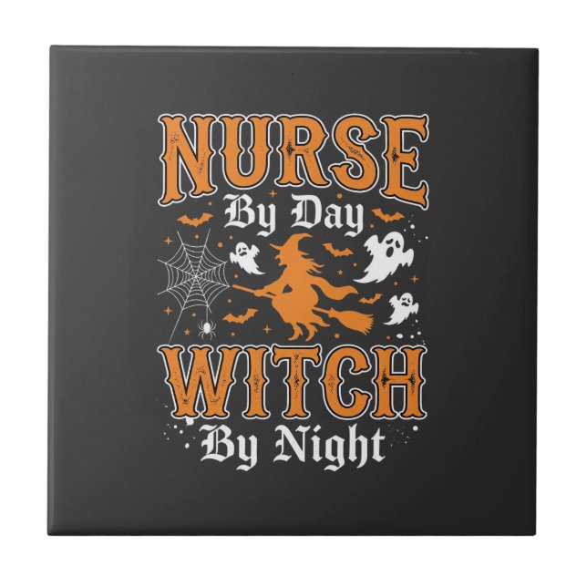 Nurse Witch Halloween Design (2) Tile (Front)