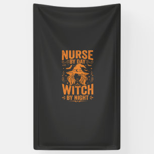 Nurse Witch Halloween Design Banner