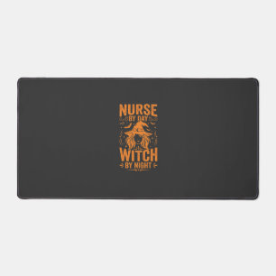 Nurse Witch Halloween Design Desk Mat