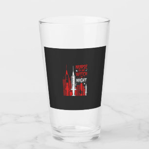 Nurse Witch Halloween Skyline Design_1 Glass