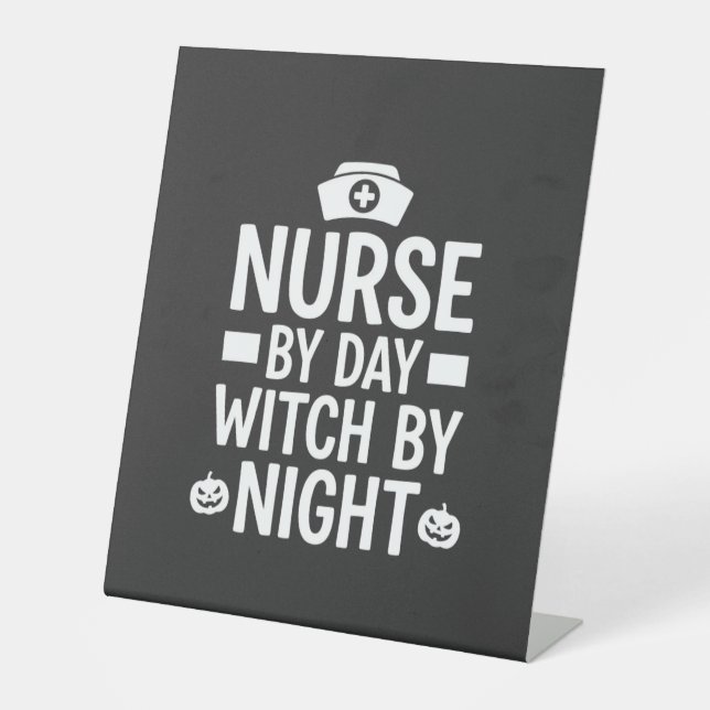 Nurse Witch Halloween Vector Design_1 Pedestal Sign (Front)