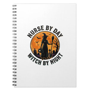Nurse Witch Halloween Vintage Spooky Shift Design Notebook