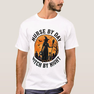 Nurse Witch Halloween Vintage Spooky Shift Design T-Shirt