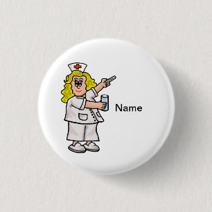 Nurse with Big Pill Customisable Button