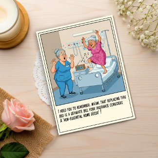 Nurse With Elderly Patient Dancing Get Well Postcard