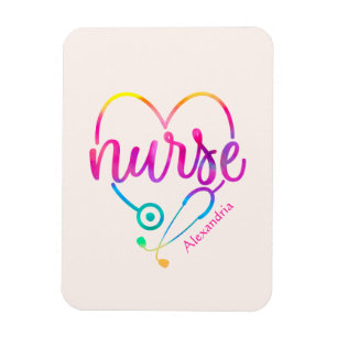"Nurse" with Heart-Shaped Stethoscope Magnet