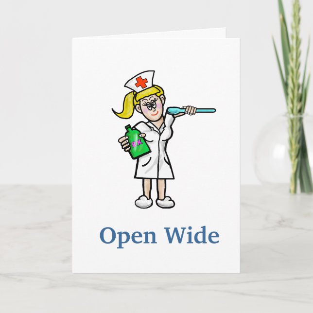 Nurse With Liquid Medicine Get Well Card (Front)
