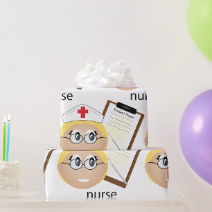 Nurse with Medical Clipboard and Thermometer Wrapping Paper