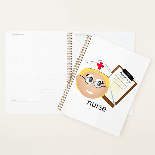 Nurse With Medical Records Spiral Planner