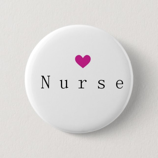 Nurse with Pink Heart 6 Cm Round Badge (Front)