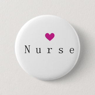 Nurse with Pink Heart 6 Cm Round Badge