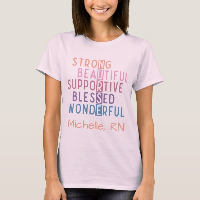 Nurse Word Cloud Custom Name  T-Shirt (Front)