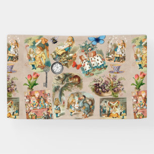  Nursery Alice Colourful 1800s Classic Wonderland  Banner