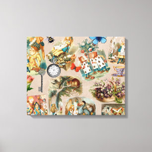 Nursery Alice Colourful 1800s Classic Wonderland Canvas Print