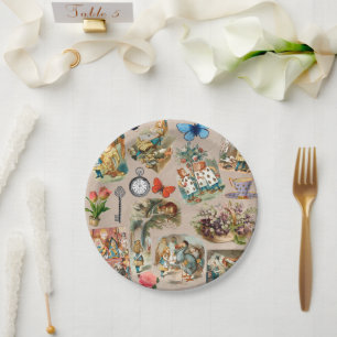  Nursery Alice Colourful 1800s Classic Wonderland  Paper Plate
