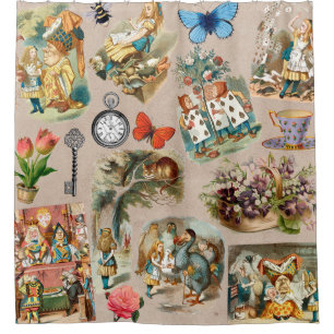 Nursery Alice Colourful 1800s Classic Wonderland  Shower Curtain