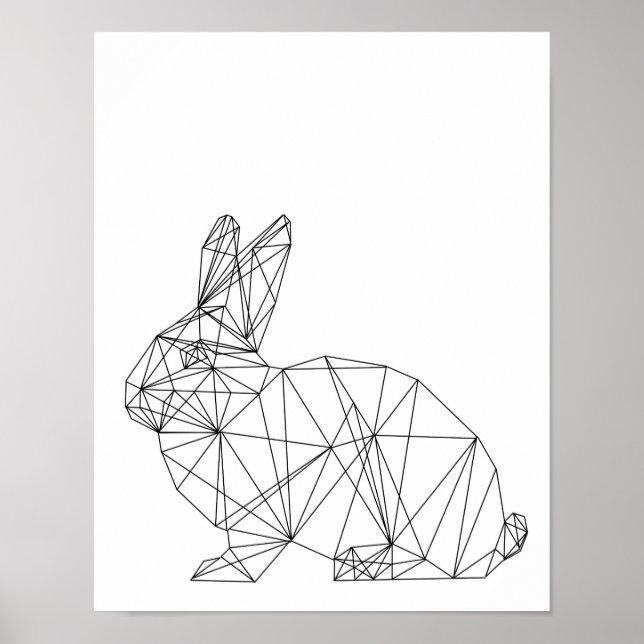 Nursery Animal Rabbit Bunny Minimal Wall Art (Front)